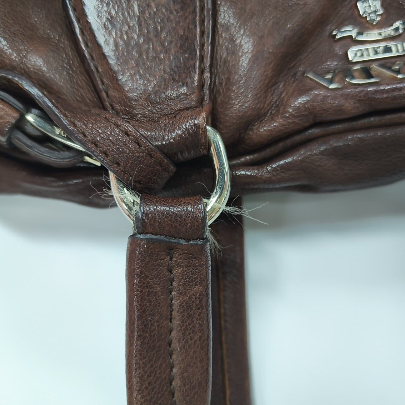 Calfskin Top Handle Bag Brown