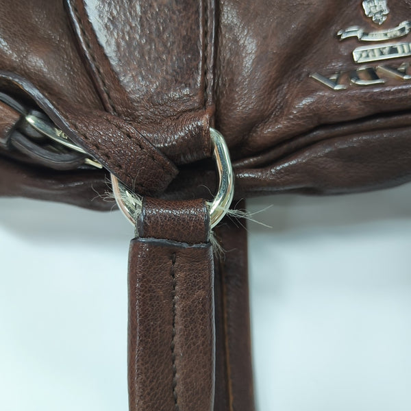 Calfskin Top Handle Bag Brown