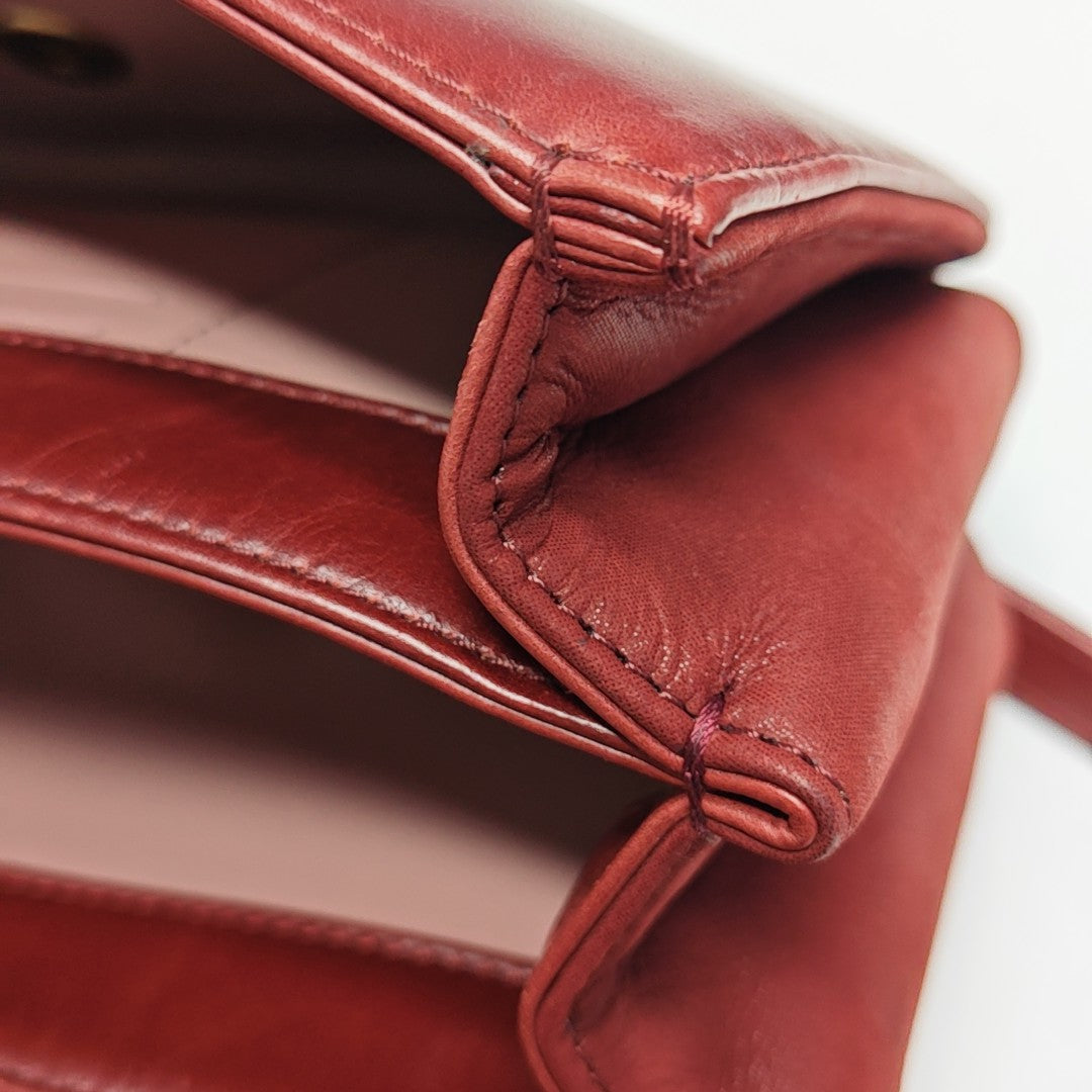 Quilted Calfskin Shoulder Bag Red