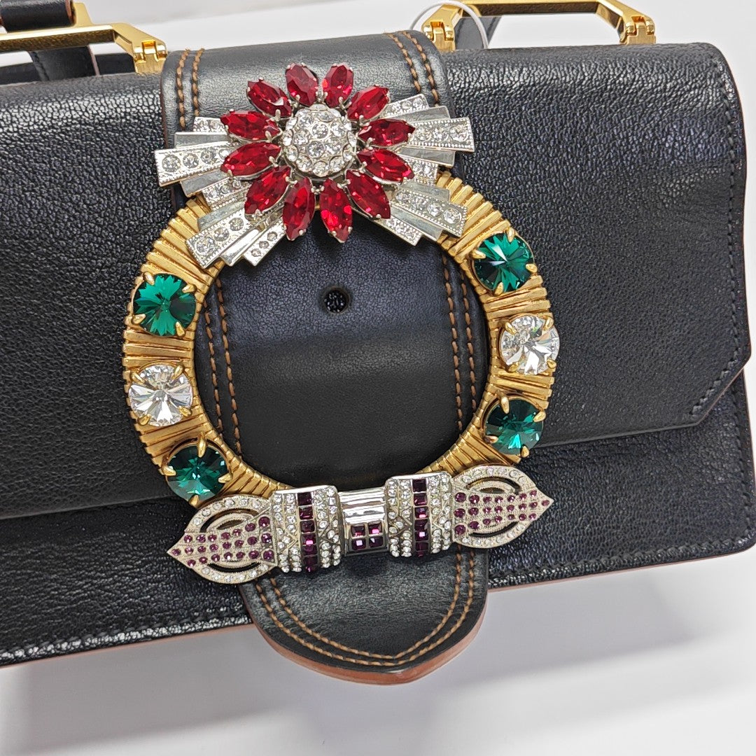 Miu Lady Calfskin Black