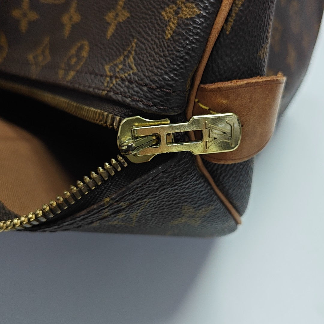 KEEPALL 45 Monogram Coated Canvas Brown