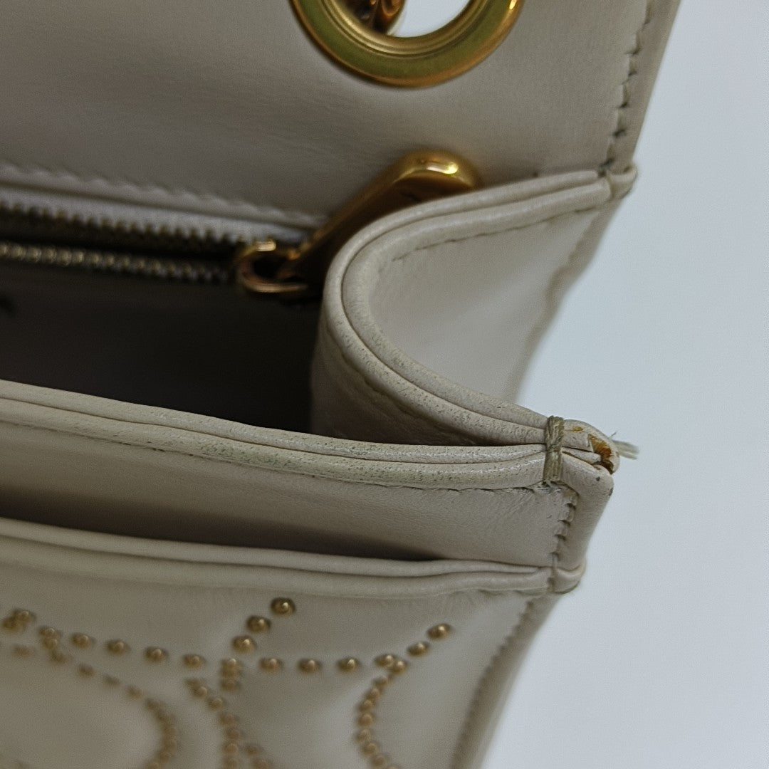Gancini Quilted Calfskin White