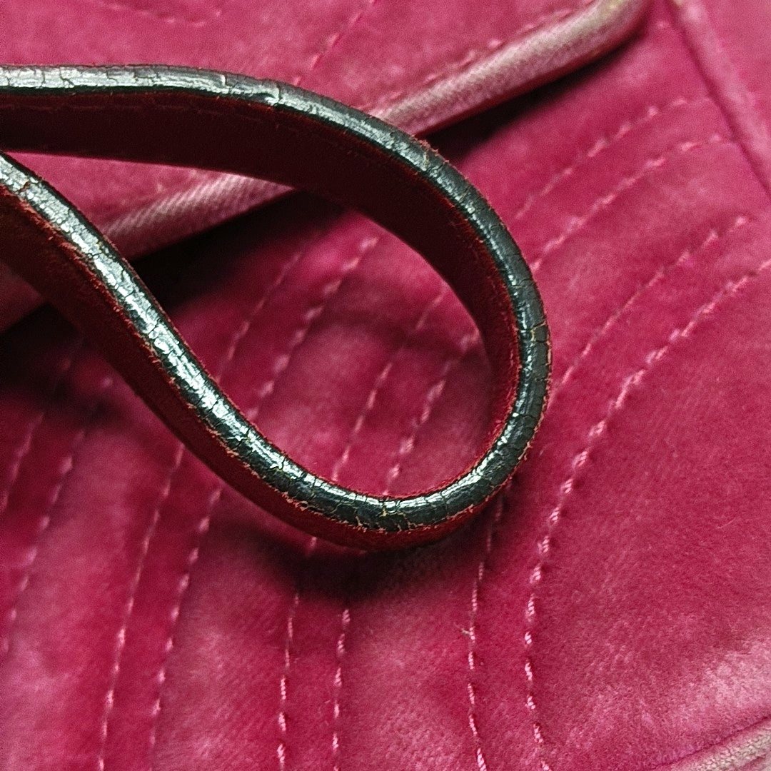 GG Marmont Small Quilted Velvet Red