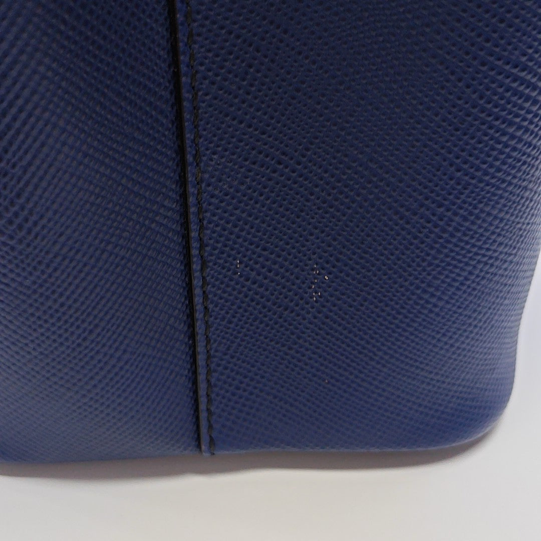 Double Medium Saffiano Calfskin Blue