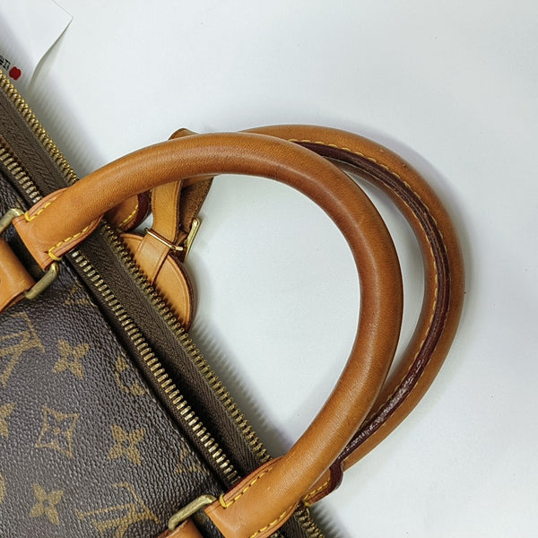 KEEPALL 50 Monogram Coated Canvas Brown