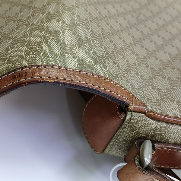 Coated Canvas Shoulder Bag Beige