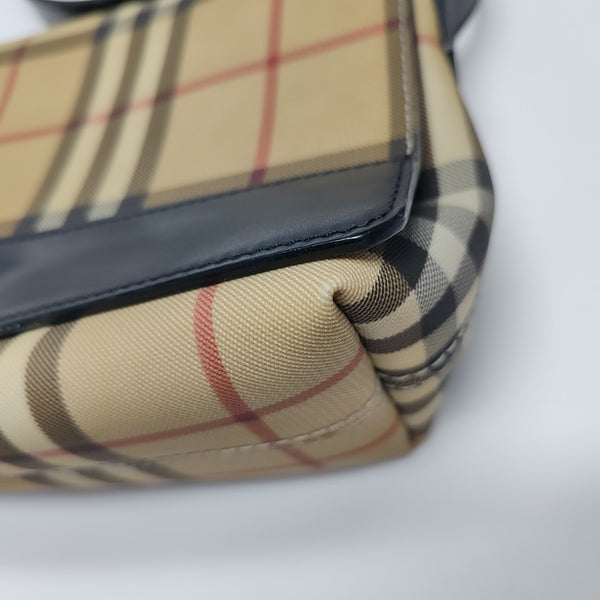 Coated Canvas Shoulder Bag Brown