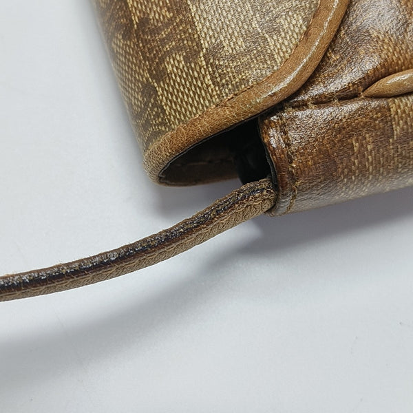 Coated Canvas Shoulder Bag Beige