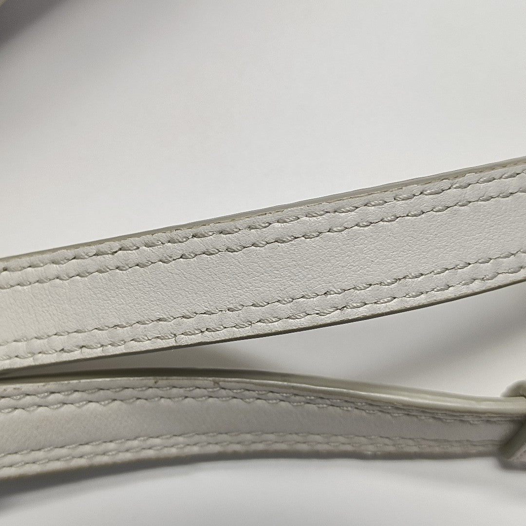 Leather Shoulder Bag White