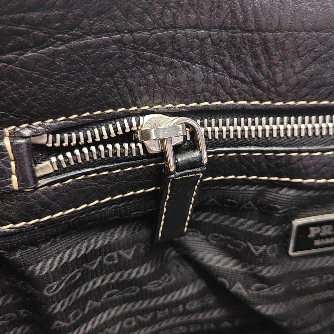 Nylon Top Handle Bag Black
