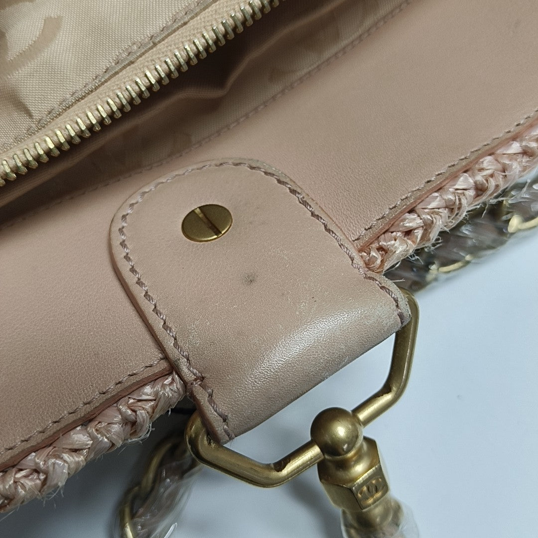 Straw Tote Bag Pink