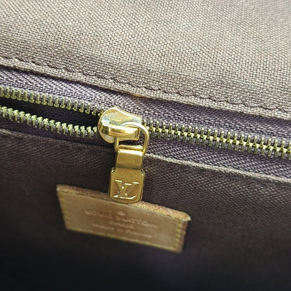 MENILMONTANT PM Monogram Coated Canvas Brown