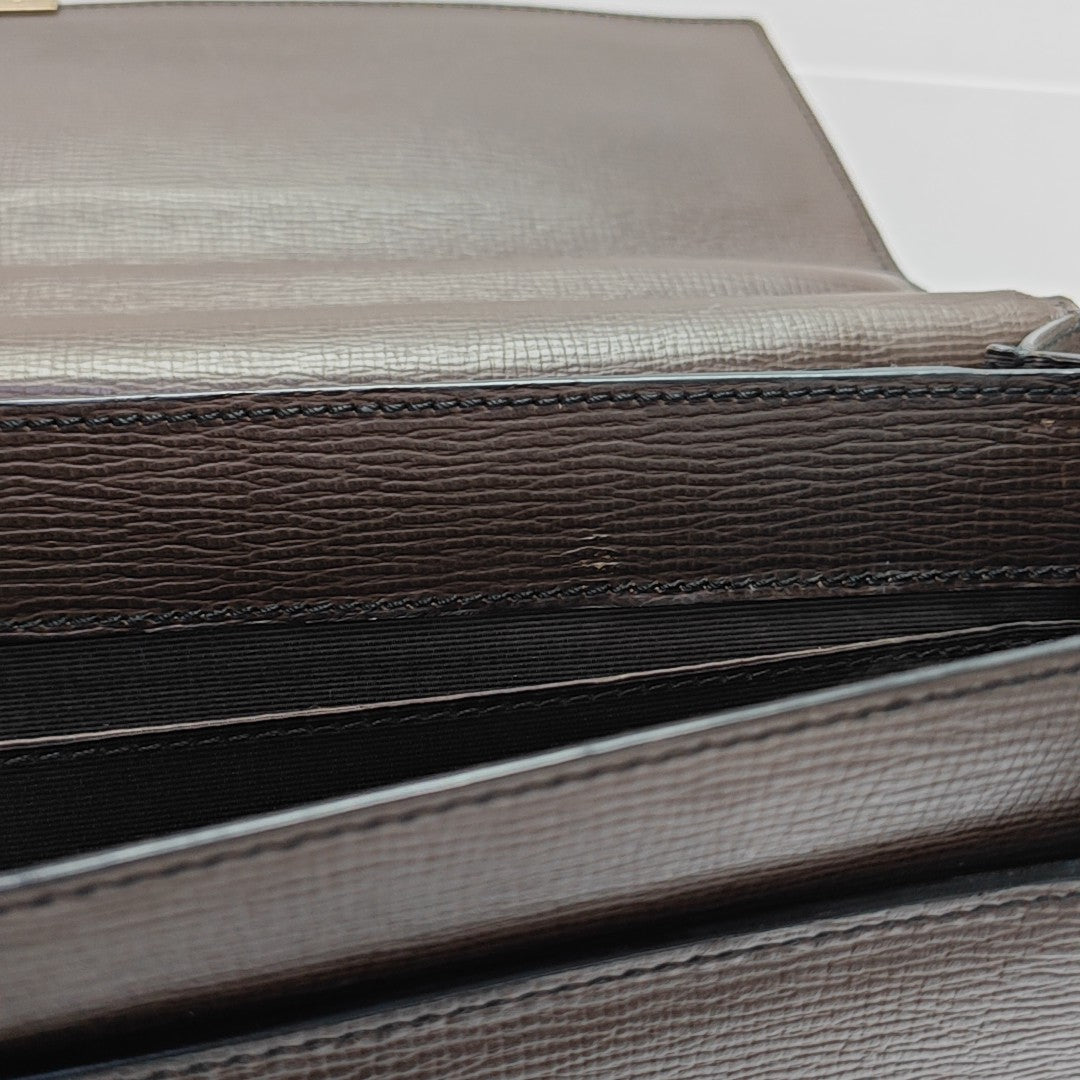 Calfskin Top Handle Bag Brown