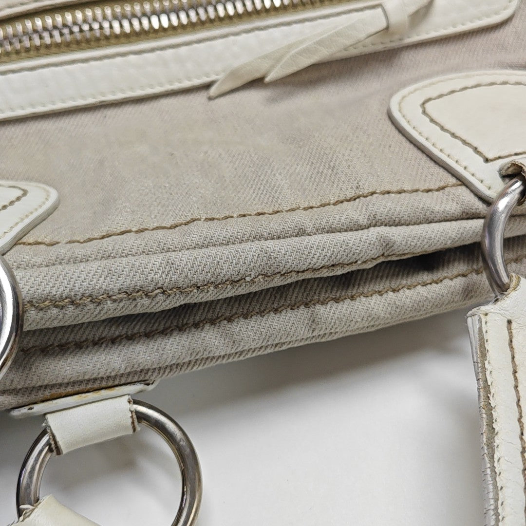 Canvas Top Handle Bag Beige