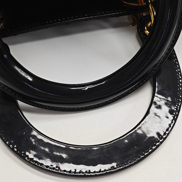 Lady Dior Large Patent Leather Black