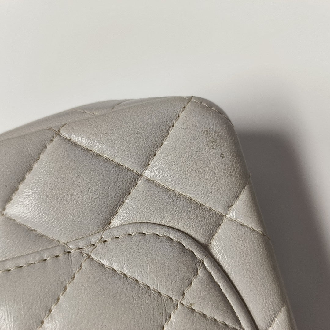 Quilted Lambskin Shoulder Bag White