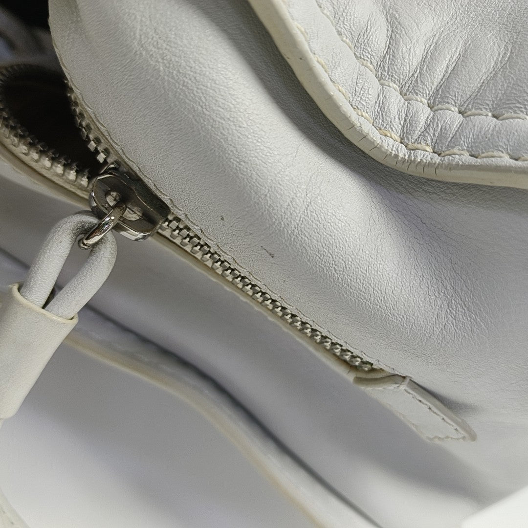 Quilted Calfskin Tote Bag White