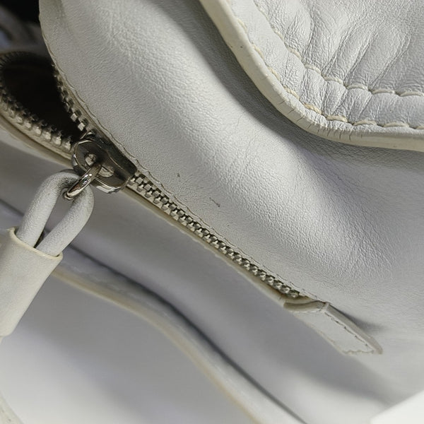 Quilted Calfskin Tote Bag White