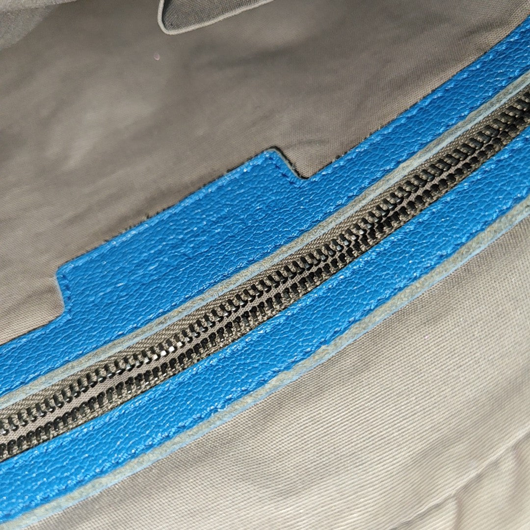 Calfskin Shoulder Bag Blue