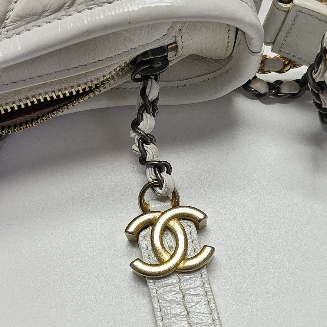 GABRIELLE Small Quilted Calfskin White