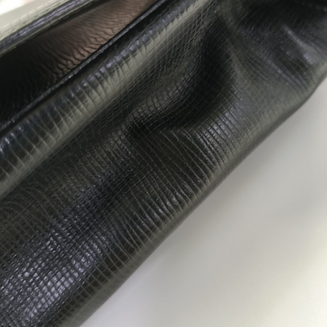 Calfskin Top Handle Bag Black
