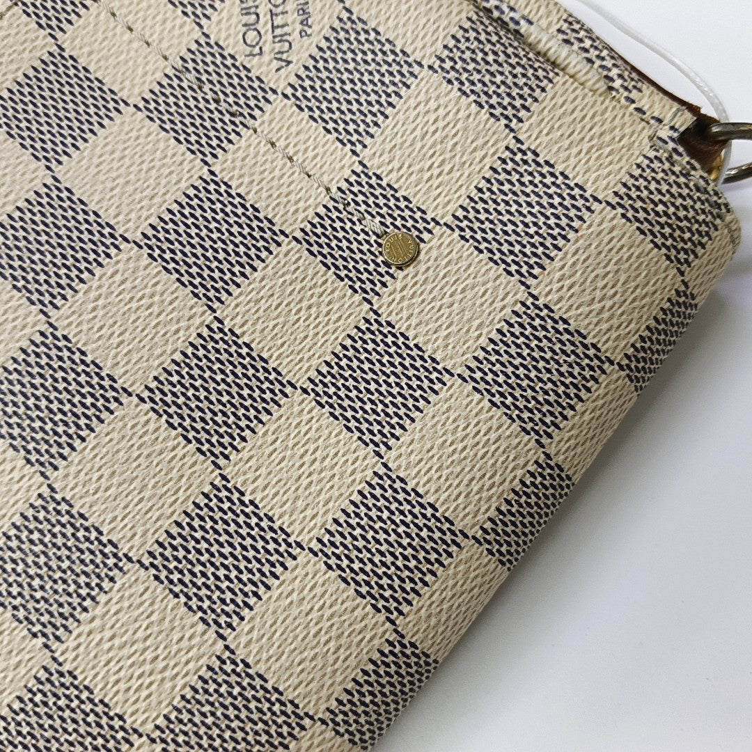 FAVORITE PM Damier Azur Coated Canvas White