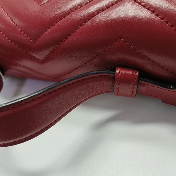 GG Marmont Small Quilted Calfskin Red