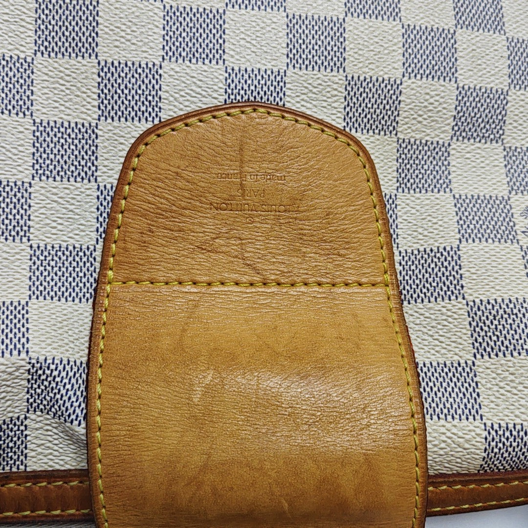 STRESA Damier Azur Coated Canvas White