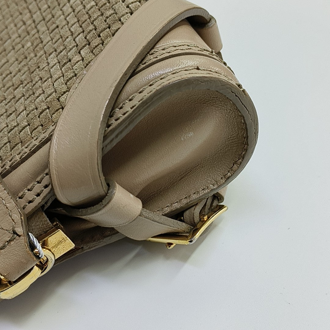 Suede Crossbody Bag Beige