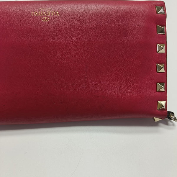 Rockstud Calfskin Red