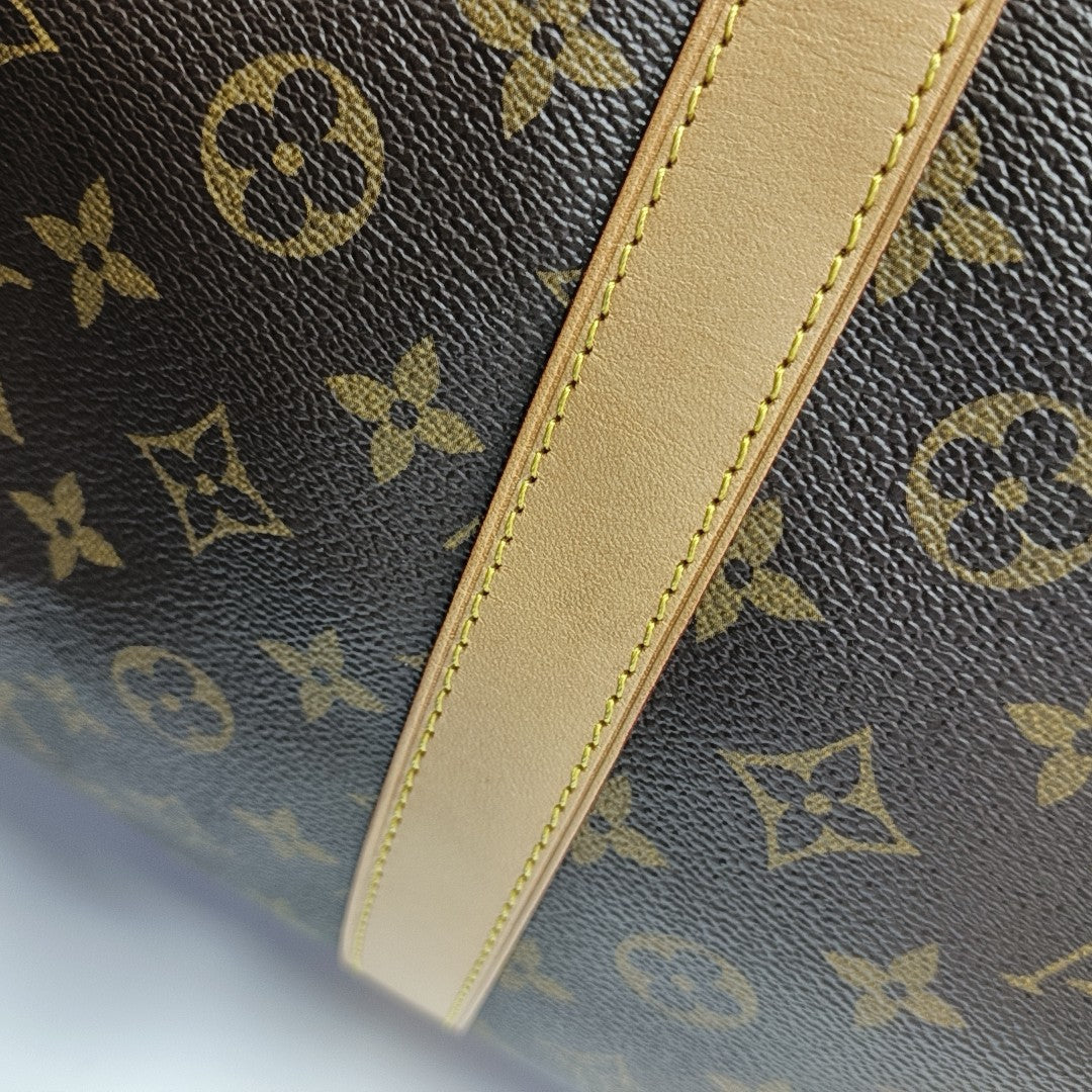 KEEPALL 60 Monogram Coated Canvas Brown