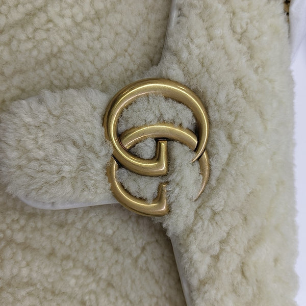 GG Marmont Medium Quilted Sheepskin Beige
