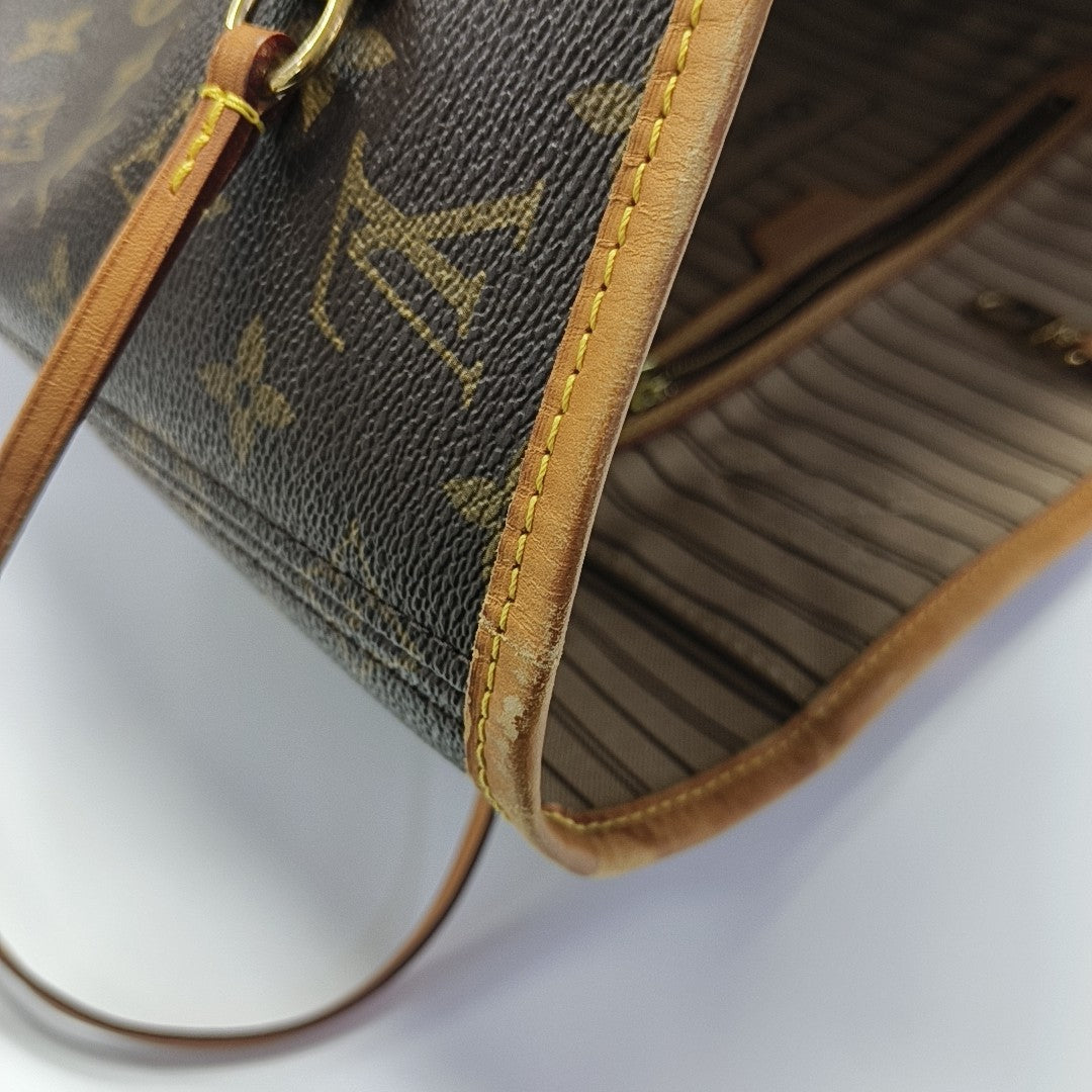 NEVERFULL MM Monogram Coated Canvas Brown