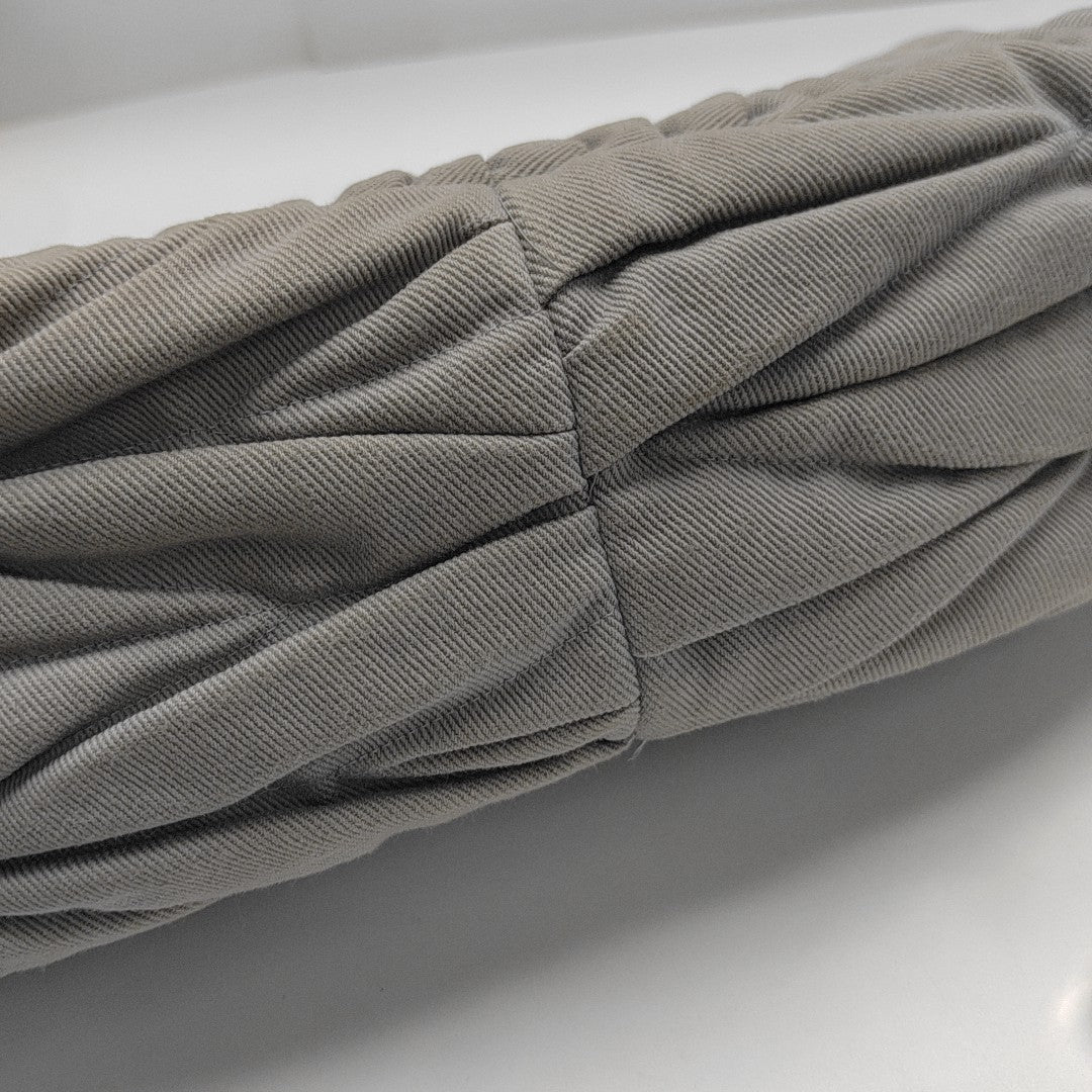 Quilted Fabric Shoulder Bag Gray