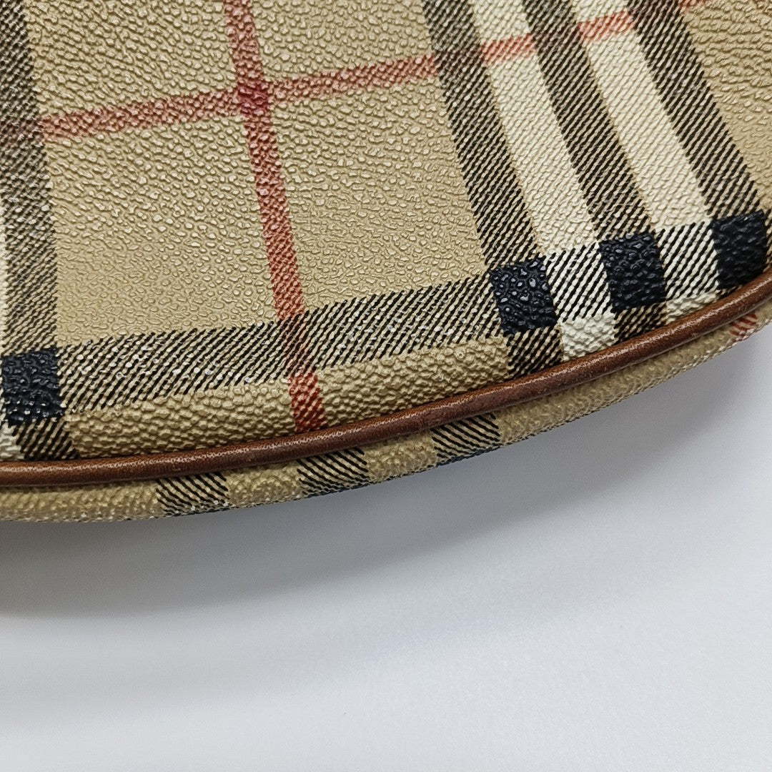 Coated Canvas Shoulder Bag Beige