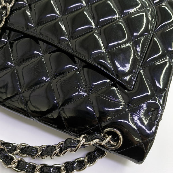 CLASSIC FLAP Jumbo Quilted Patent Leather Black