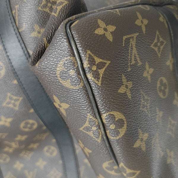 KEEPALL 55 Monogram Coated Canvas Brown