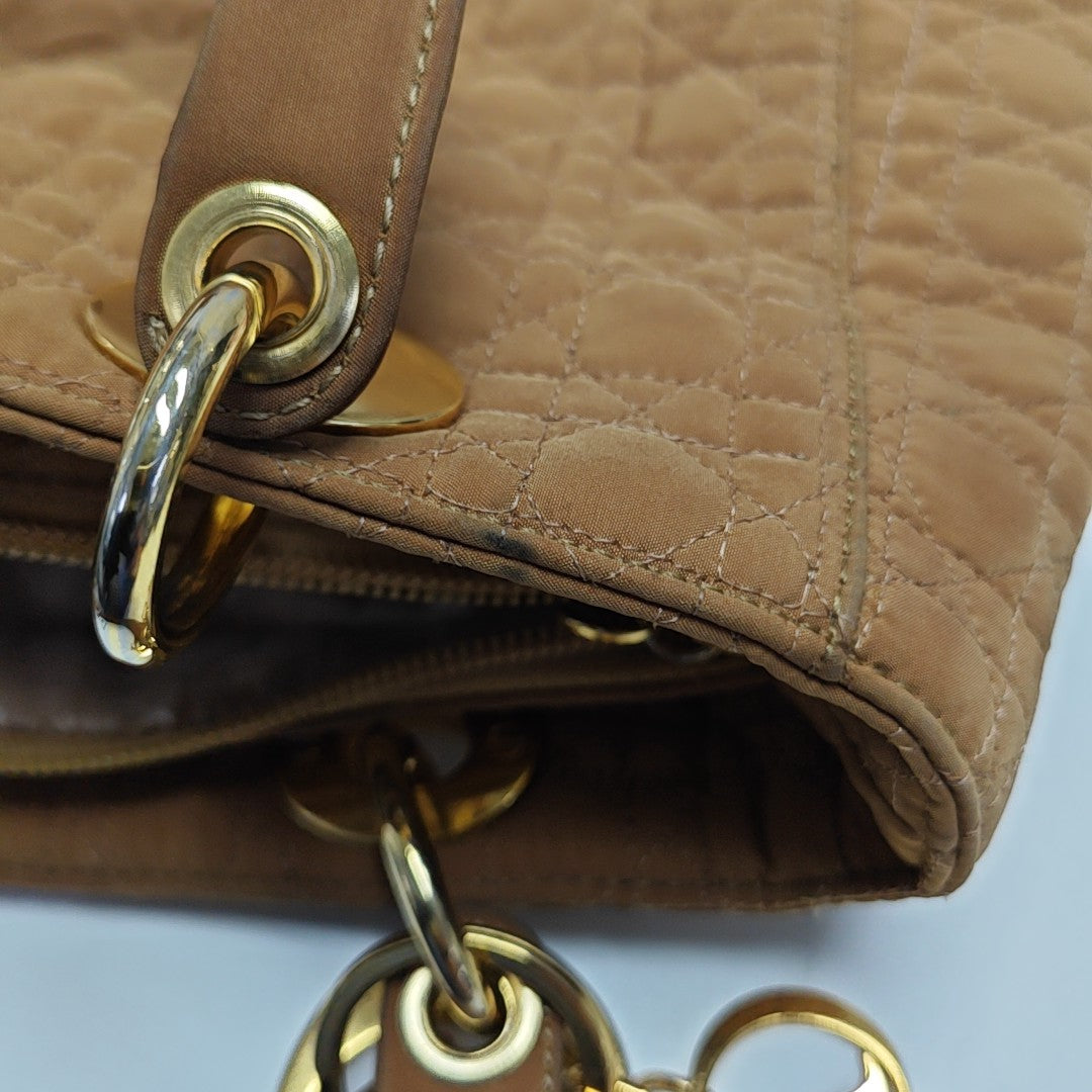 Lady Dior Medium Cannage Fabric Brown