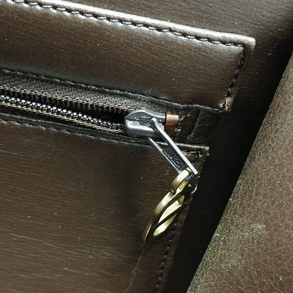 Calfskin Top Handle Bag Brown
