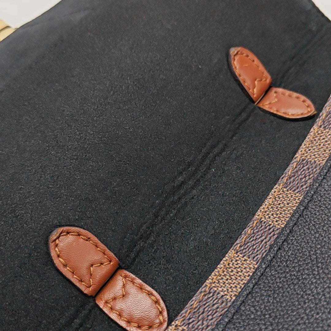 BEAUMARCHAIS Damier Ebene Coated Canvas Brown