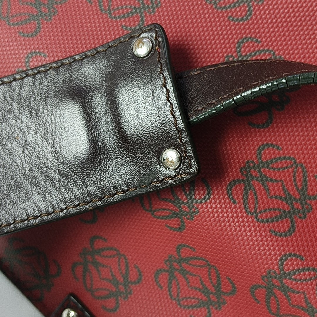 Monogram Coated Canvas Shoulder Bag Red