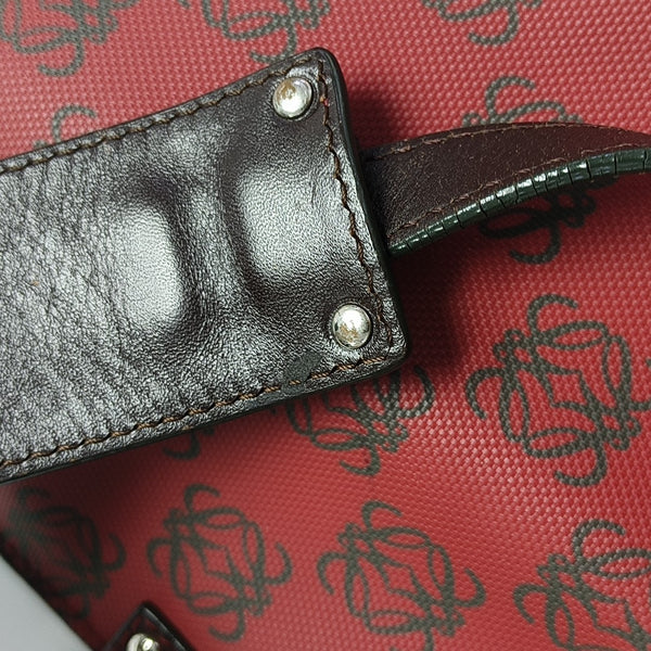 Monogram Coated Canvas Shoulder Bag Red