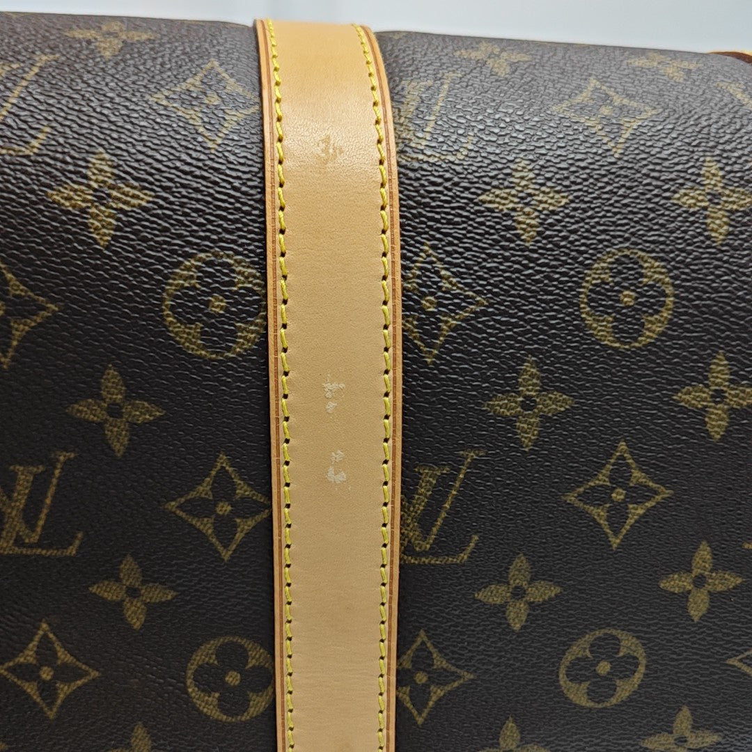 KEEPALL 45 Monogram Coated Canvas Brown