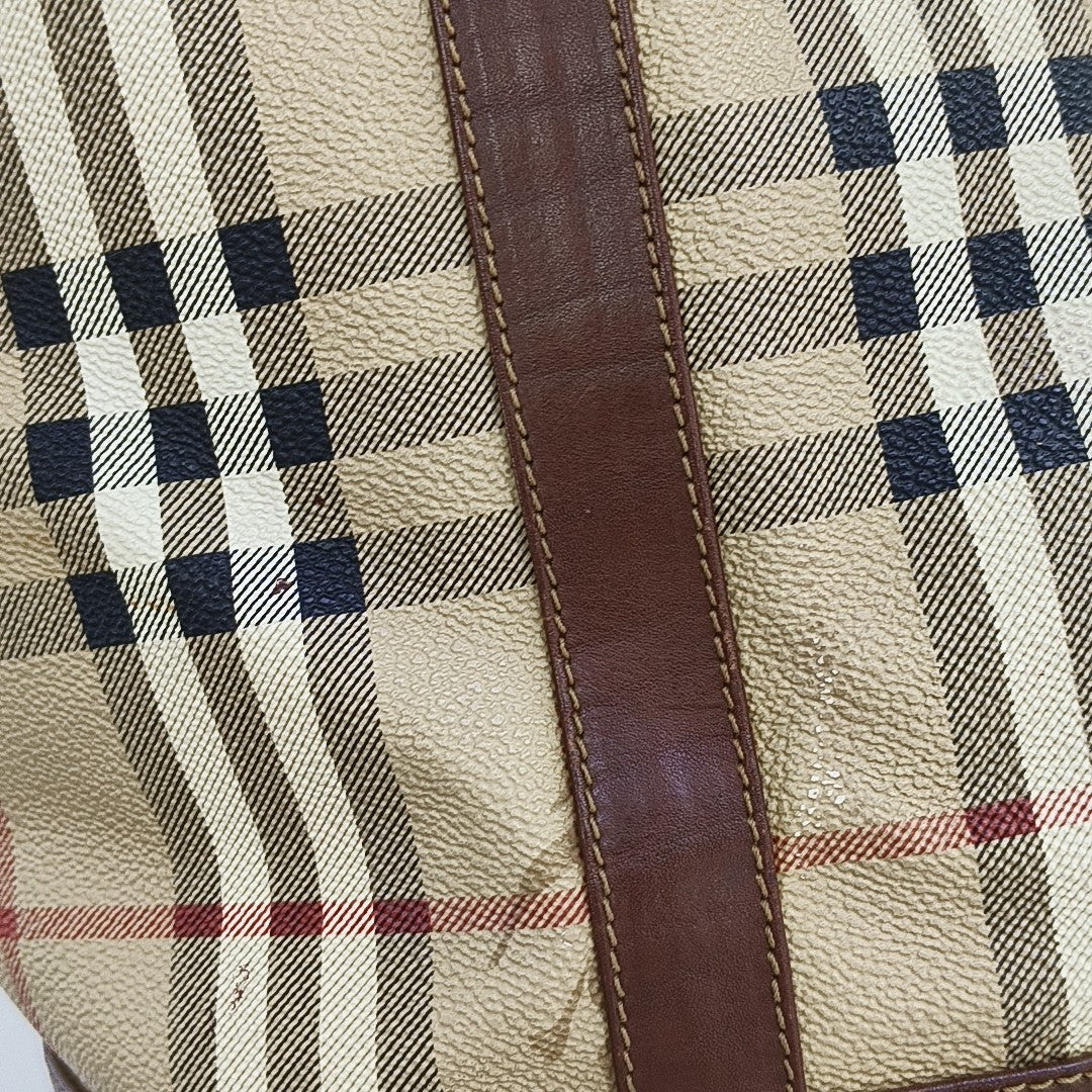 Coated Canvas Bucket Bag Beige