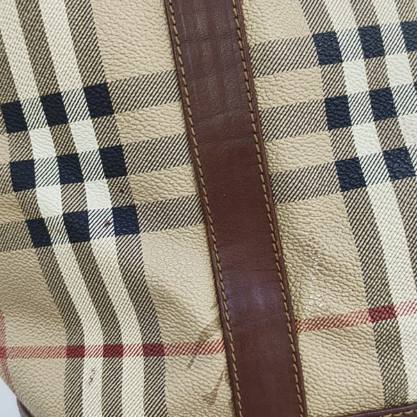 Coated Canvas Bucket Bag Beige