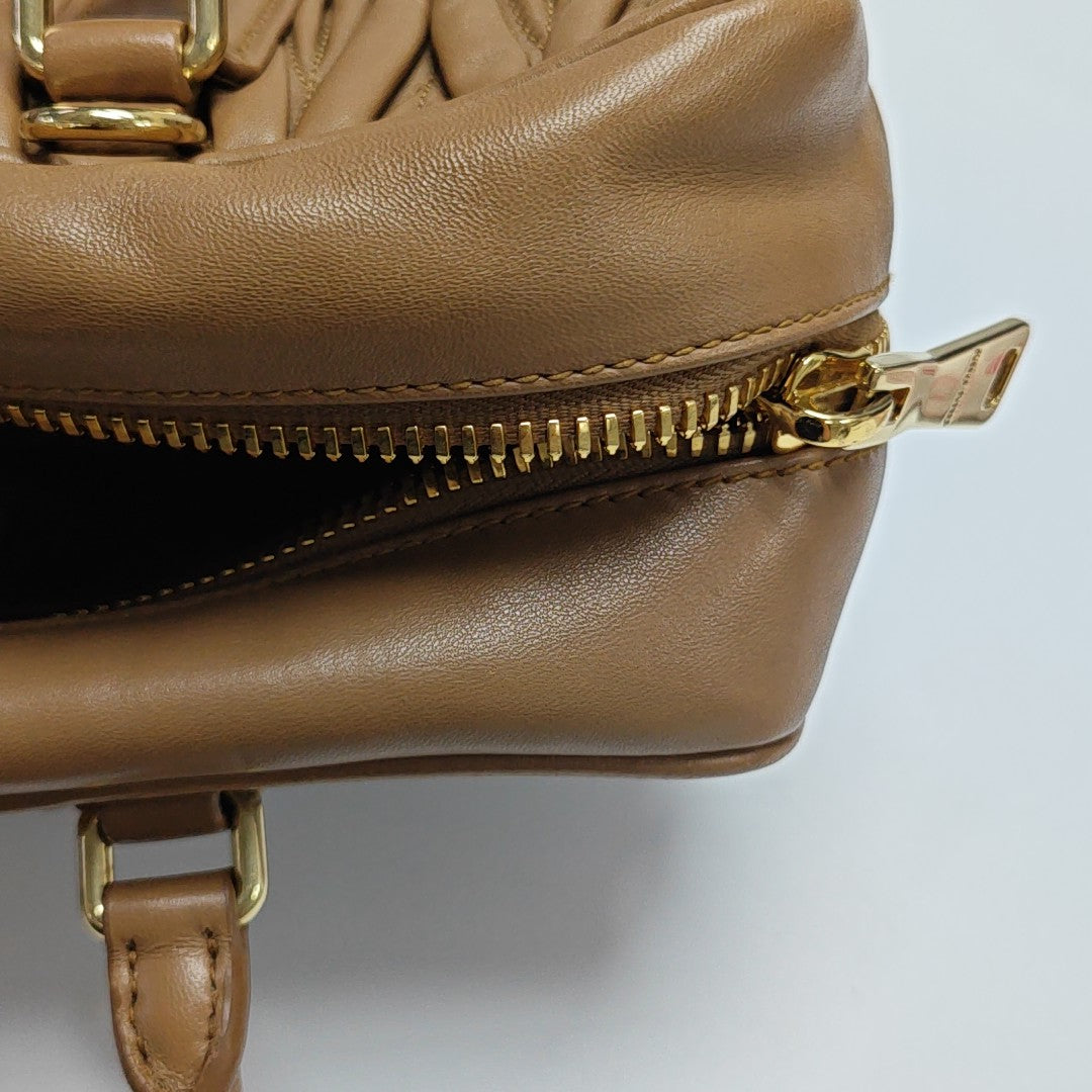 Arcadie Matelassé Large Quilted Lambskin Brown