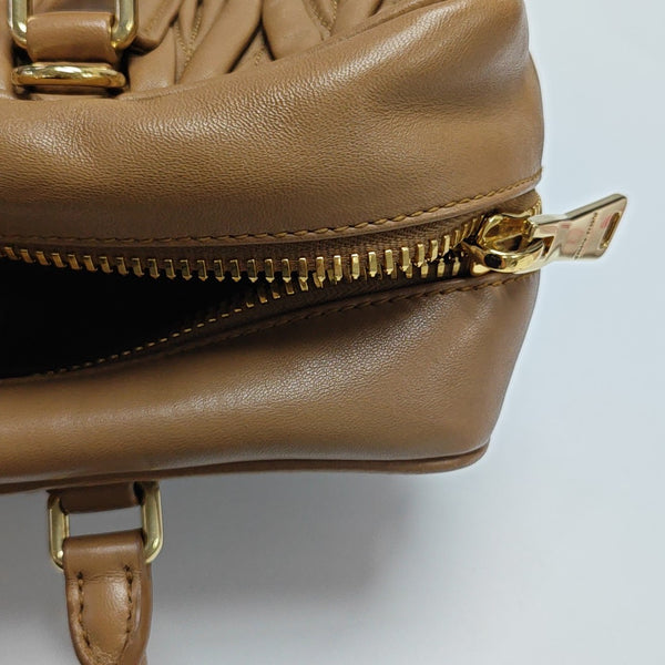 Arcadie Matelassé Large Quilted Lambskin Brown
