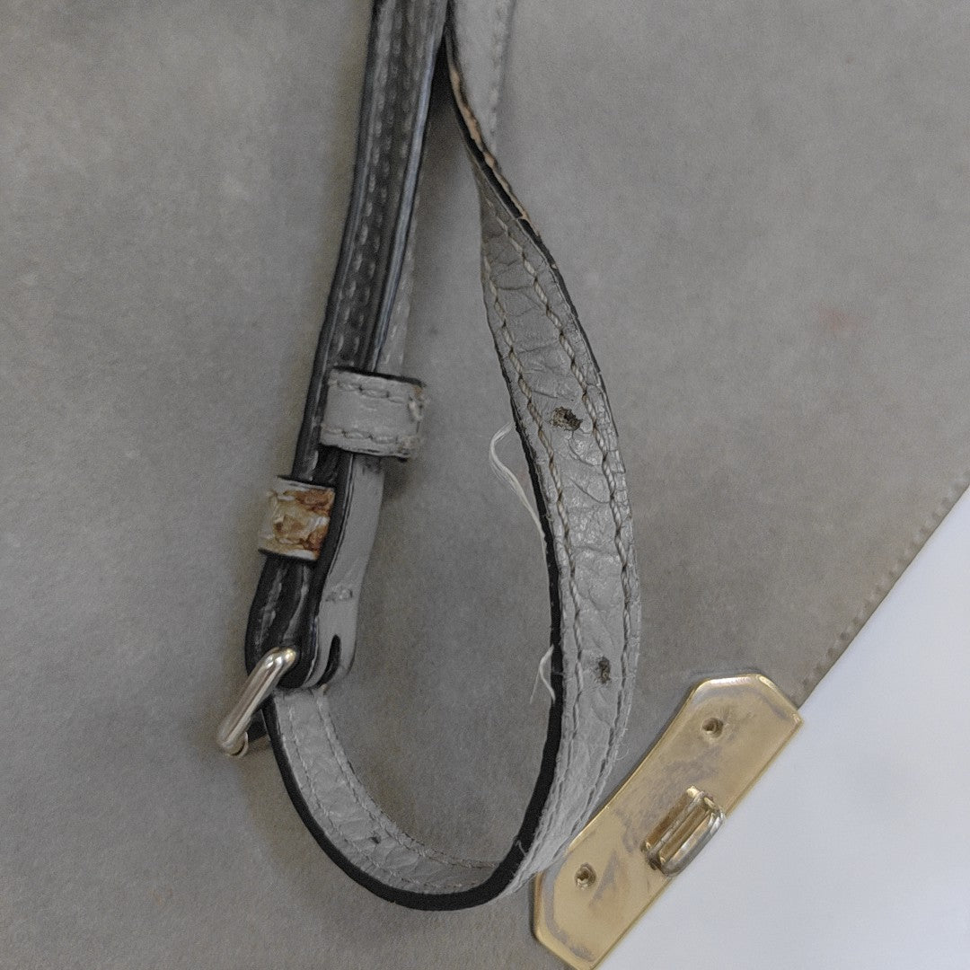 Calfskin Shoulder Bag Gray
