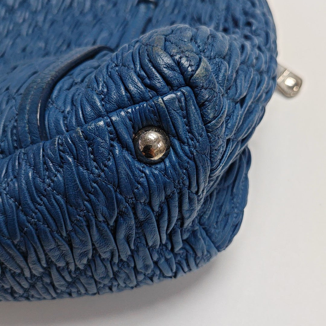 Quilted Lambskin Shoulder Bag Blue