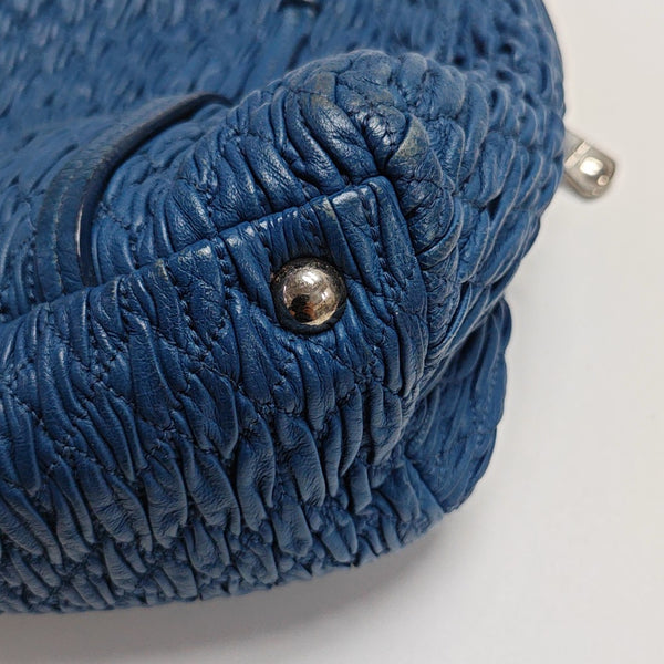 Quilted Lambskin Shoulder Bag Blue